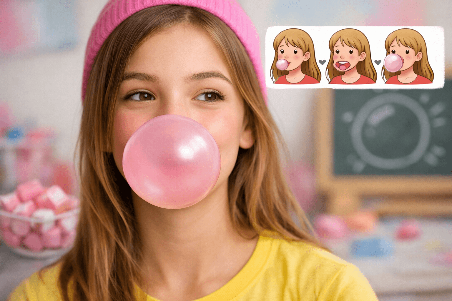 how to blow a bubble with gum